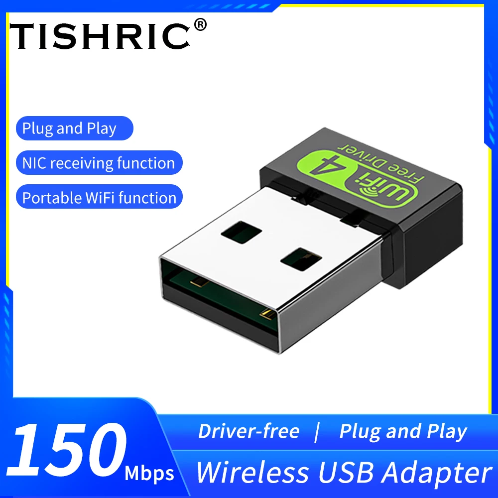 

Wi-Fi-адаптер TISHRIC MINI, 150 Мбит/с, 150 Мбит/с, USB 2,0