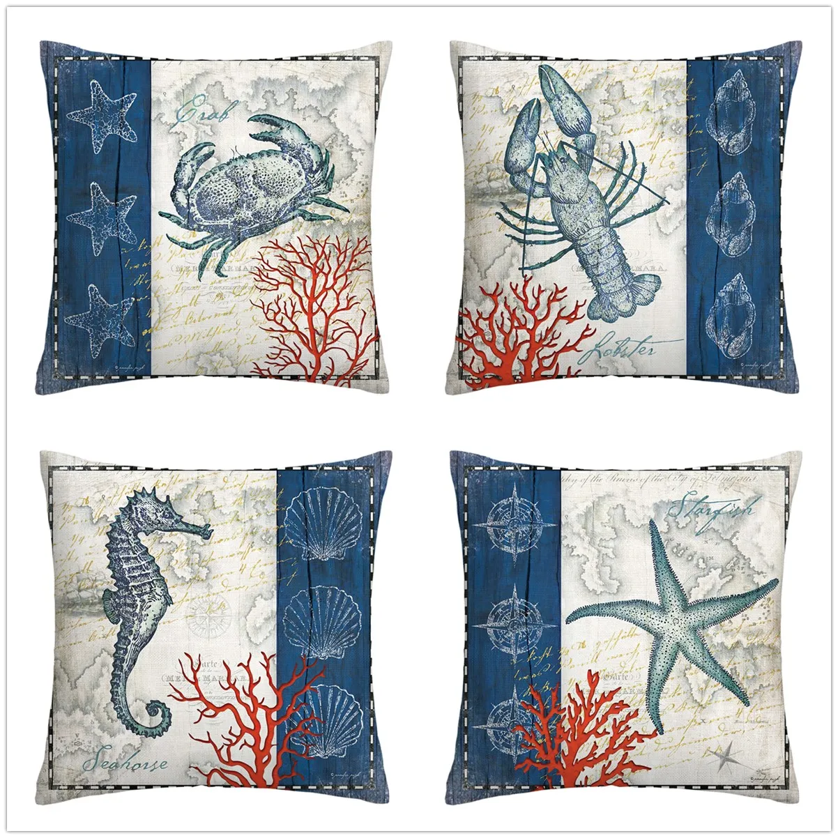 

Плюшевая наволочка Морская звезда, морская лошадь, наволочка для дивана для улучшения дома, наволочки для украшения дома 40x40 60x60