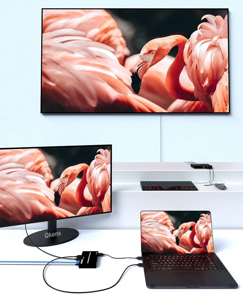 4K HDMI KVM-удлинитель 200 м через кабель Ethernet RJ45, HDMI KVM IP-удлинитель, передатчик-приемник, видеоконвертер для подключения ПК к телевизору, H.265 (art.: 3920d8a3ee092) - 3920d8a3ee092