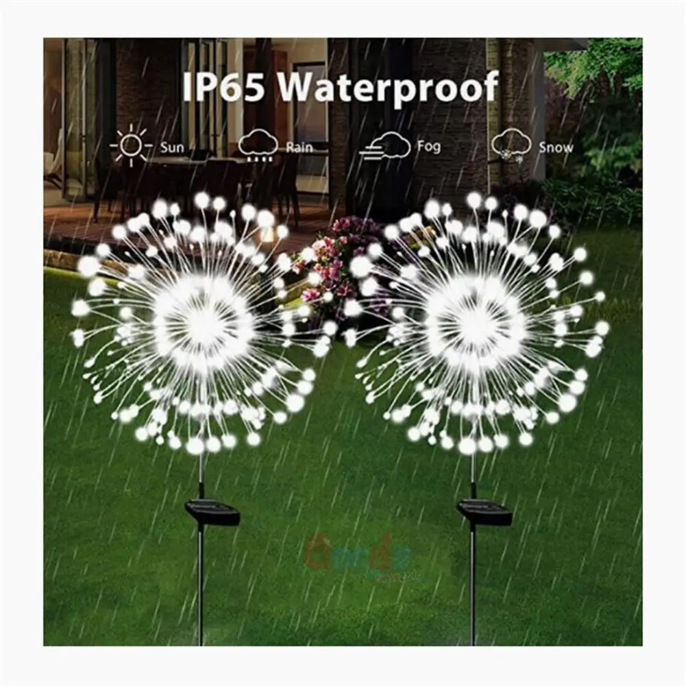 

150led Solar Firework Lights 2 Modes Ip64 Waterproof Lamp For Outdoor Path Lawn Garden Courtyards Fences Walkways Drop Shipping
