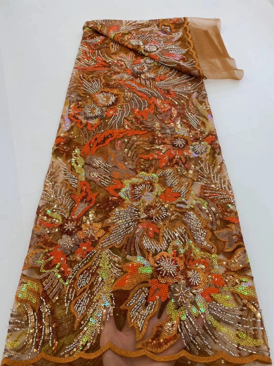 

Новейшая Роскошная элегантная 2022 африканская вышивка роскошная кружевная ткань из бисера Нигерия ткань ручной работы с блестками для свадебного платья