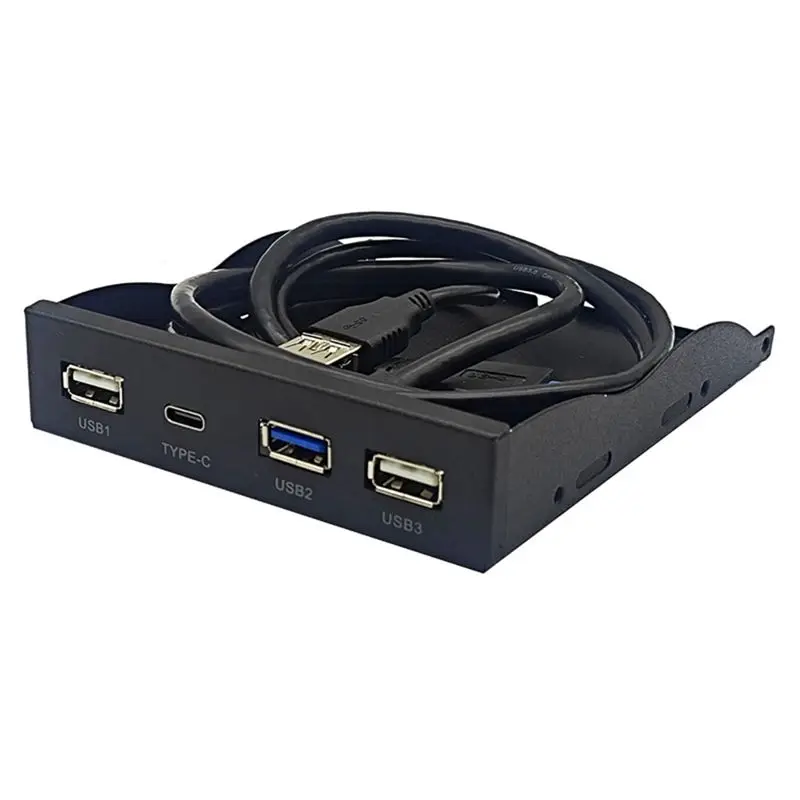 Фото USB3.2 GEN1 TYPE-C Панель для флоппи-дискового привода, 3,5-дюймовый HUB, 19-контактный разъем для порта C, реверсивное подключение, 5 Гбит/с, прочный, простая установка, удобный в использовании-A31 №3