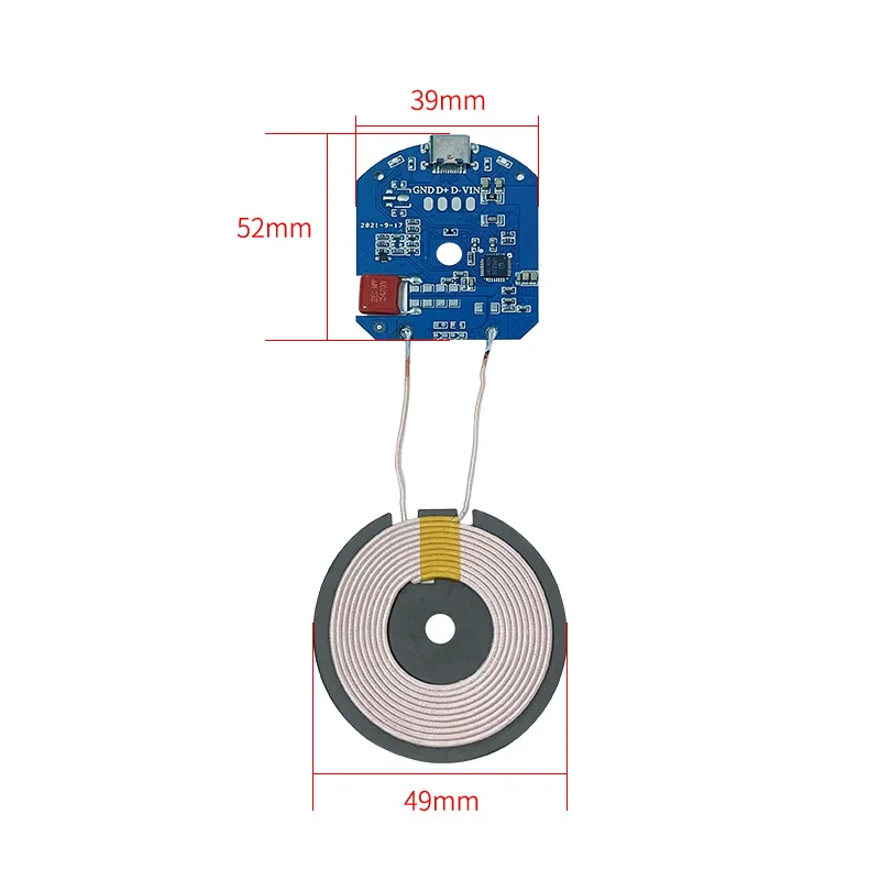 Wireless charger module 15W transmitter fast charging PCBA board + coil QI standard wireless charging circuit board