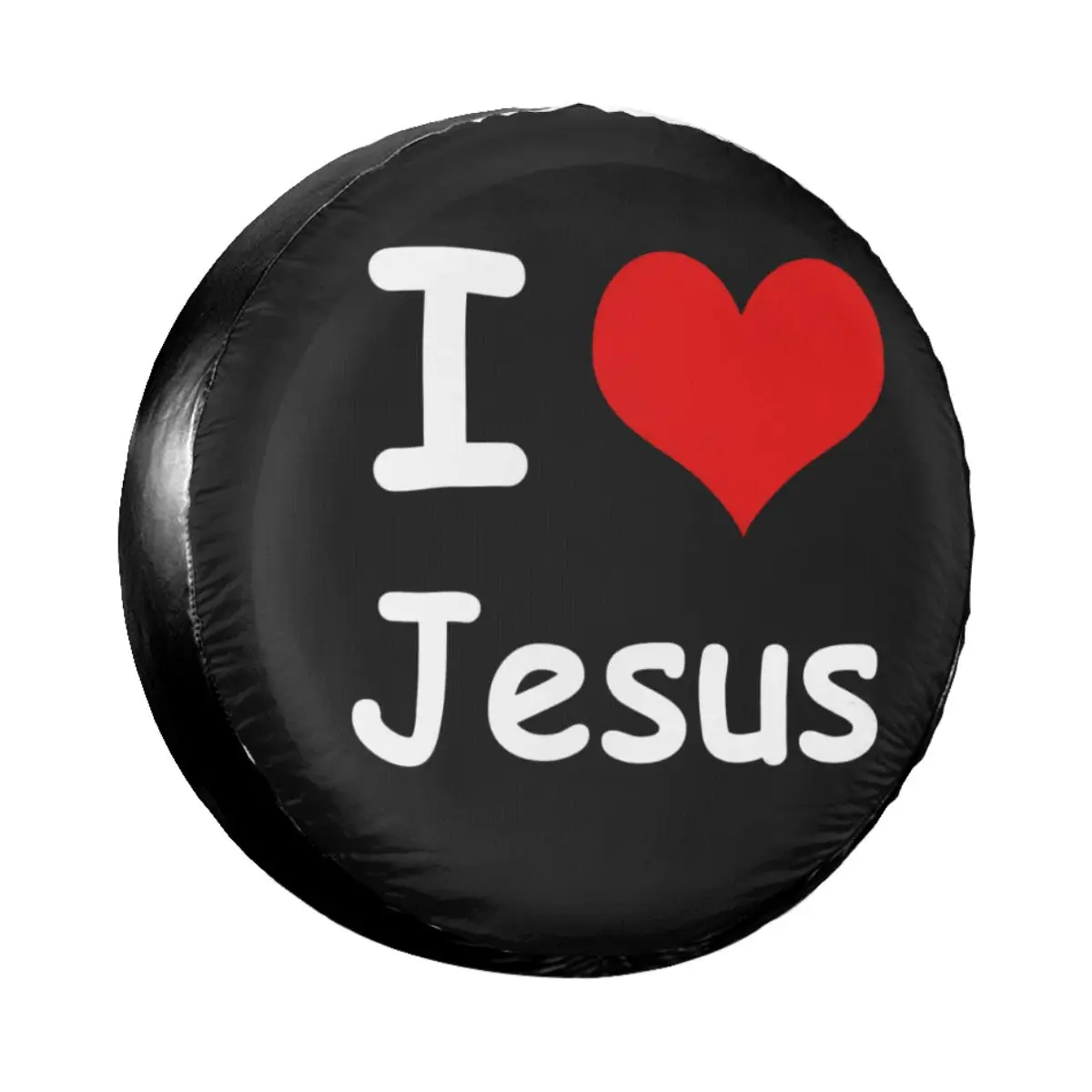 

Custom I Love Jesus Spare Tire Cover for Christian Faith Judah Car Wheel Protectors 14" 15" 16" 17" Inch