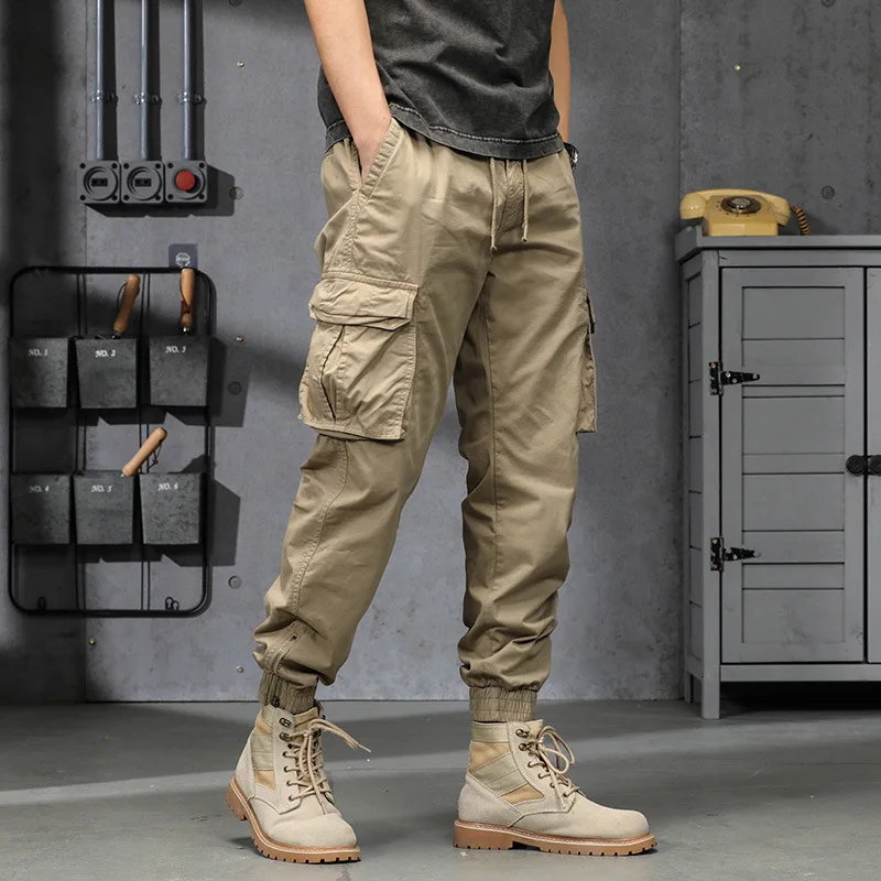 Overalls Pants Men's Trend Overalls Loose Student Retro American Spring and Summer Leggings Cotton Casual Pants