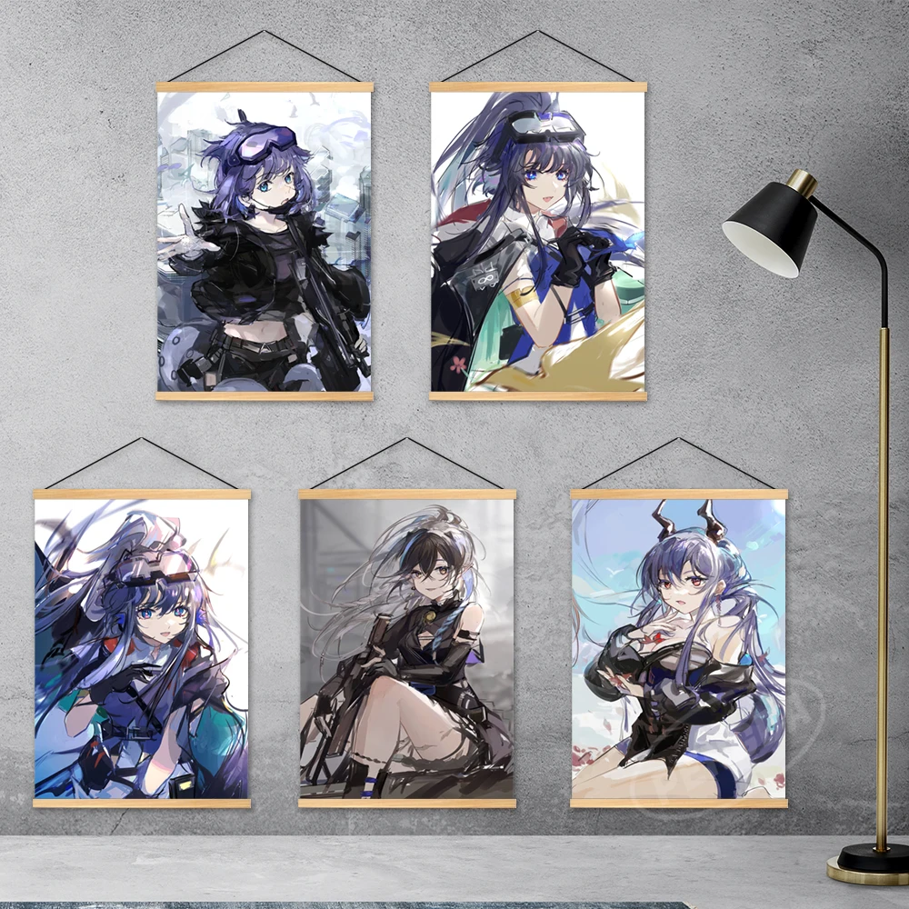 

Home Decor Wooden Arknights Hanging Painting HD Enforcer Canvas Print Anime Poster Shamare Wall Art Dusk Modular Picture Bedroom