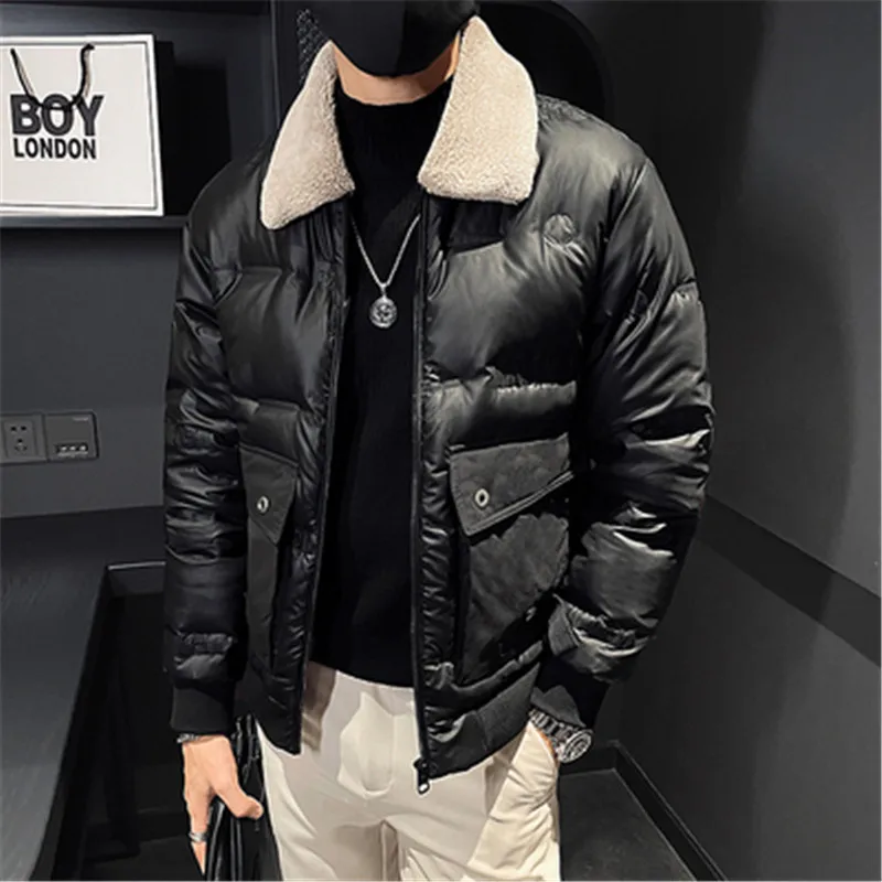 Luxury 80% Men Down Jacket Feather Dress Winter Thicken Warm Coat Male Turn Down Collar Casual Letter Embossing Puffer Jacket