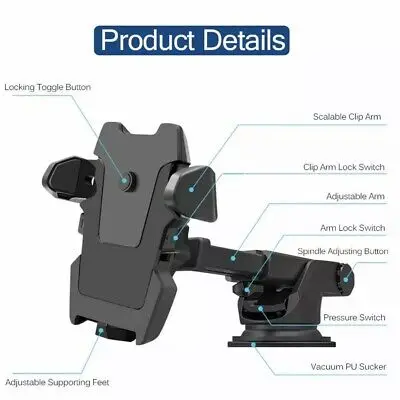 

LY Adjustable Window Dashboard Sticky Pad Universal Stand Car Mount