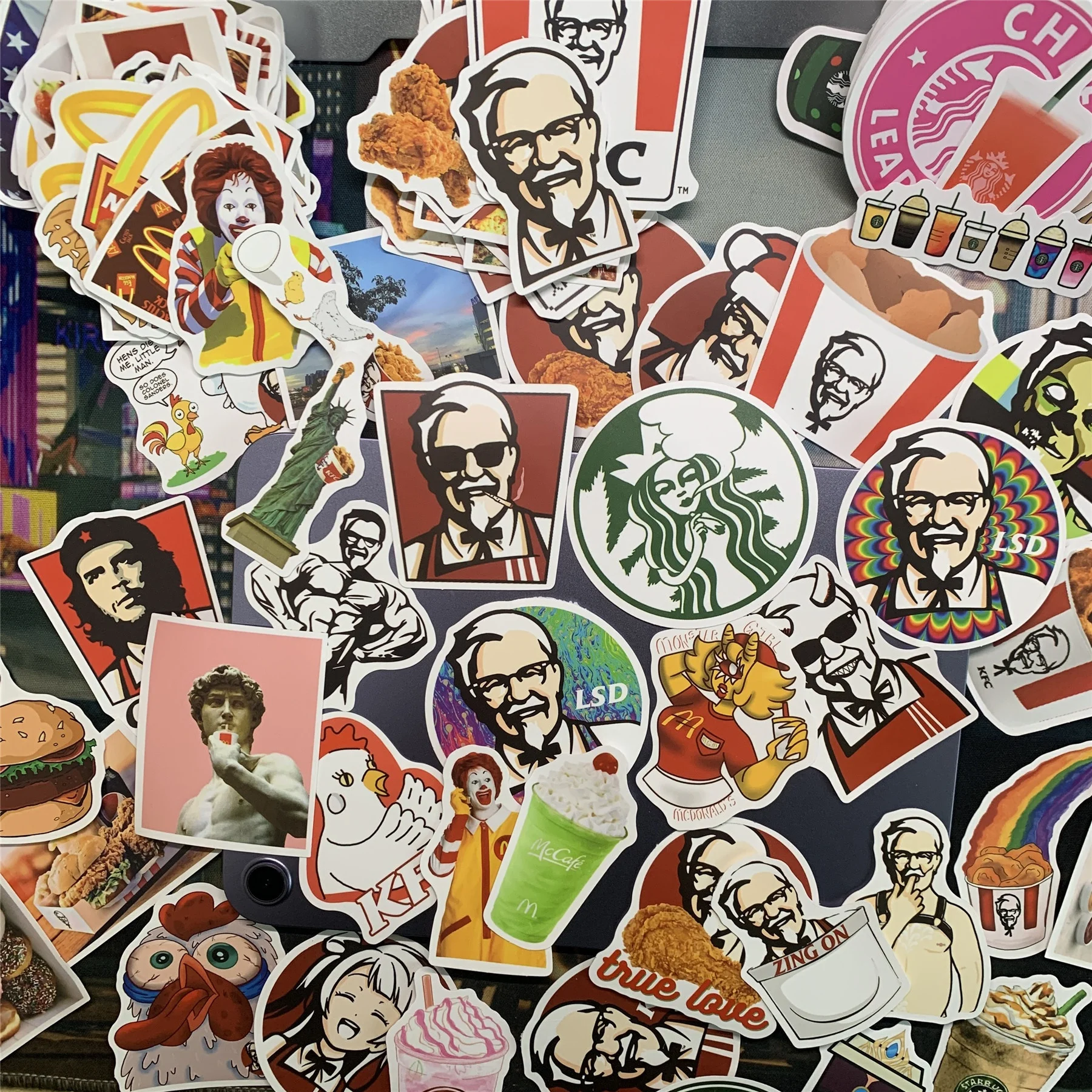 3 стиля/50 шт. забавные Стикеры для еды и напитков граффити стикеры s DIY чемоданов