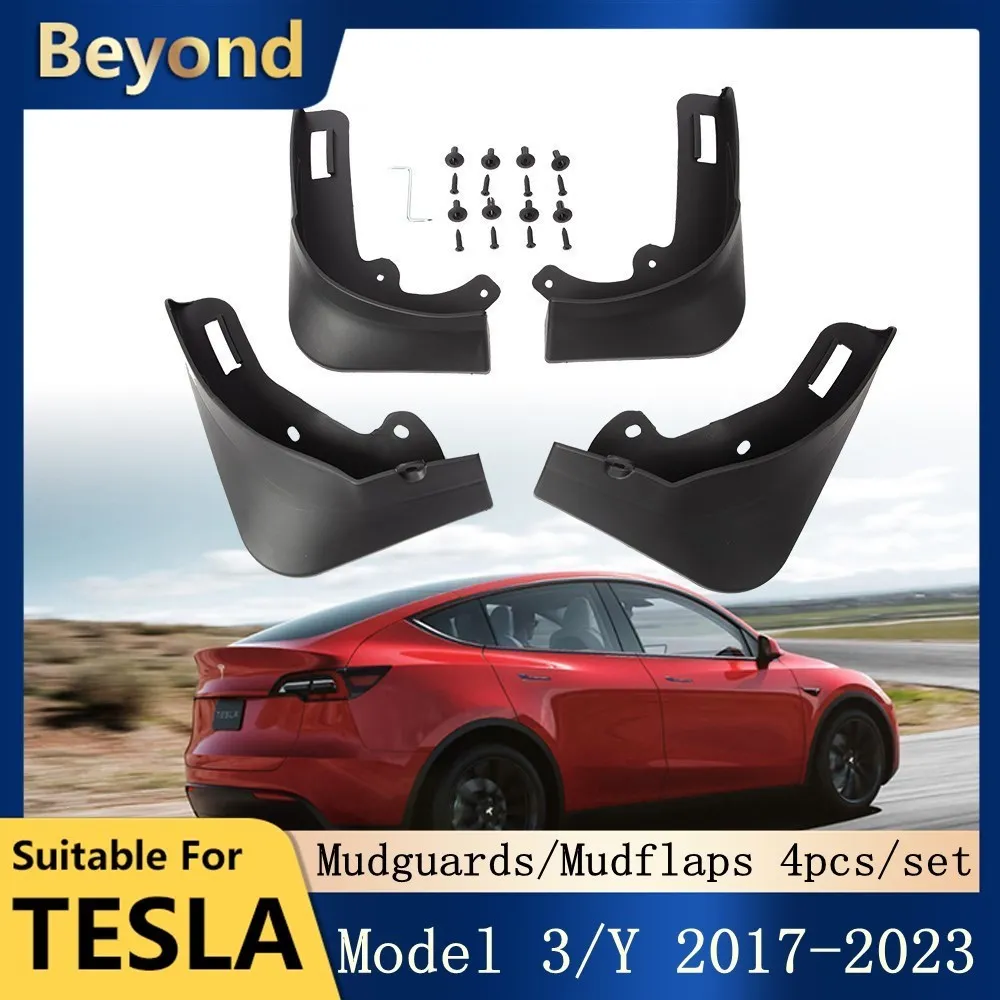 

For Tesla Model 3 Model Y 2017-2023 Invisible Mud Fenders Mudguard Modification Car Exterior Accessories Mudguards 4Pcs/set