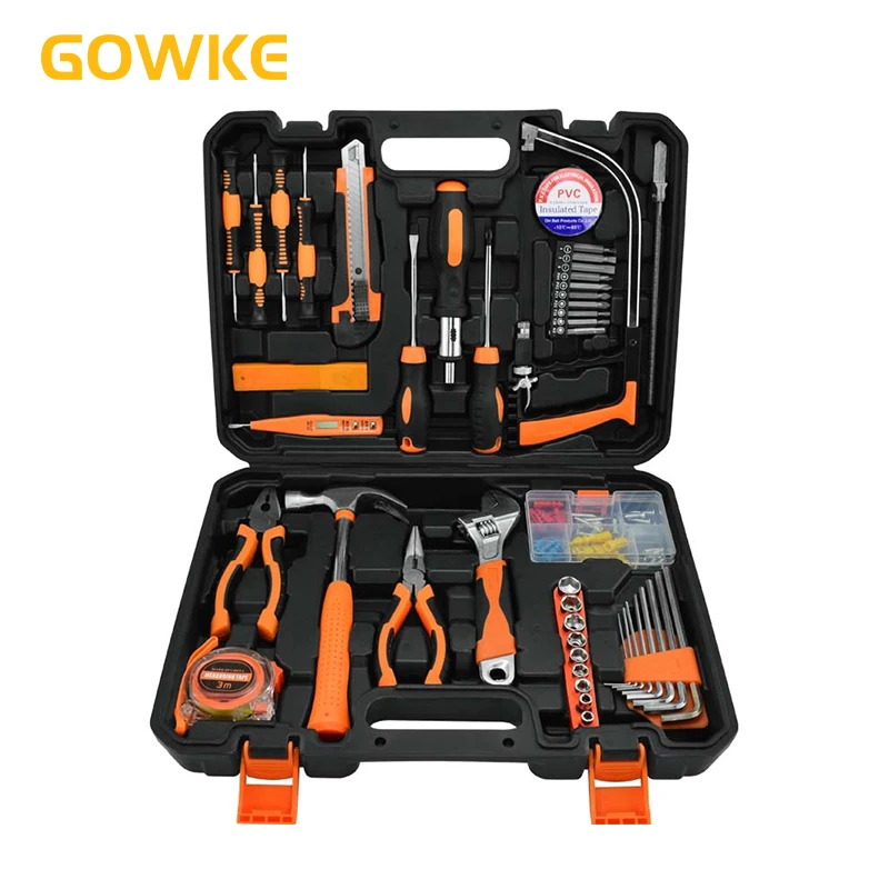 GOWKE Multitool Set 55pcs Household Toolbox Combination Ratchet Handle Wrench Pliers Art Knife Socket Screwdriver Toolbox Set
