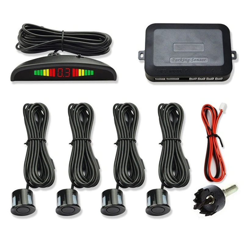 

Smart Parktronic For Cars LED Display Detector System Backlight Reverse Parking Radars Monitor With 4 Sensors D7YA