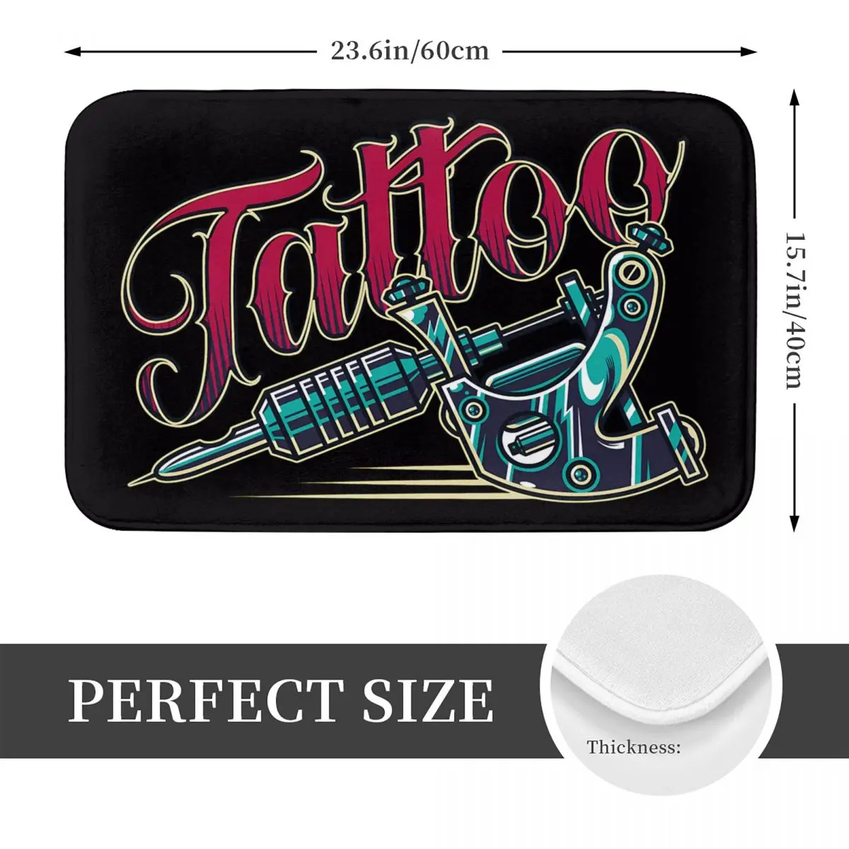 Тату-машина 40x60 см Ковер Полиэстеровые напольные коврики Модные