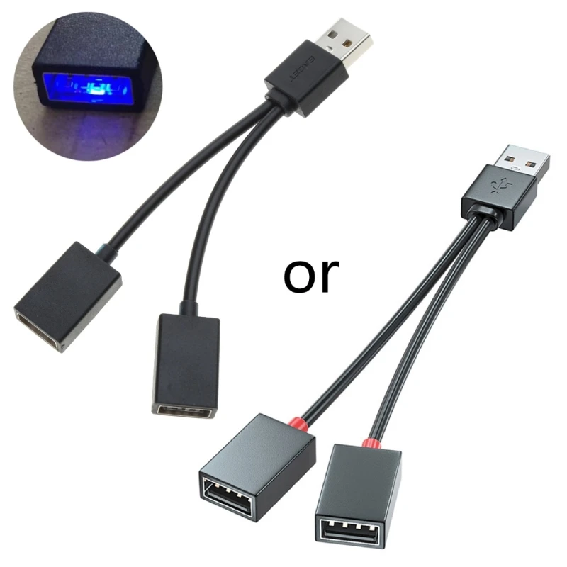 

2-in-1 Power Adapter Converter Cord Male to Female USB HUB Extender for Charging
