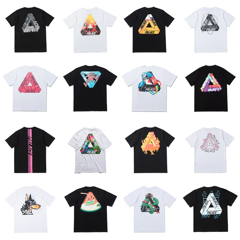 

Palace T Shirt Men Short Sleeve Brand Luxury Designer 100% Cotton Triangle Print T-Shirt Women Tee Unisex Oversize Trendy Tops