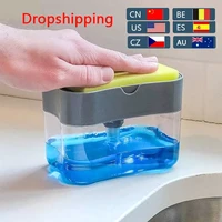 soap dispenser pump with sponge manual press cleaning liquid container manual press soap organizer kitchen tool