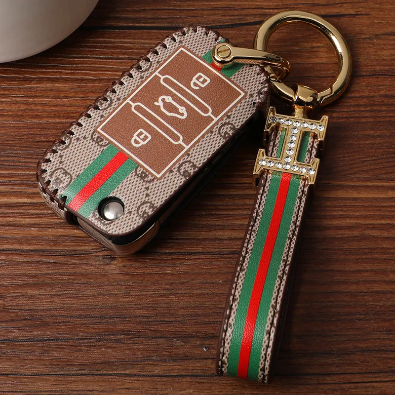 

Luxury leather smart car key case cover fob protector for mg6 zs 6proC MG53 GS accessories keychain holder shell skin