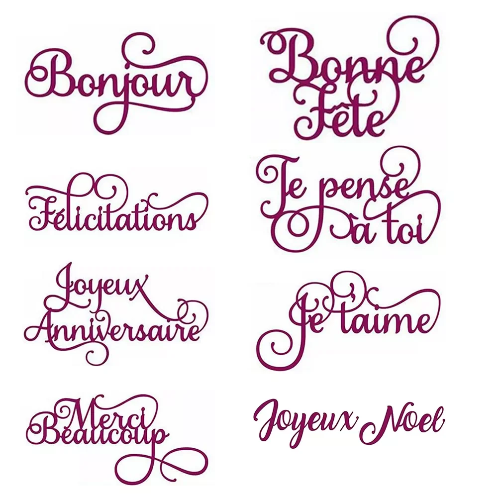 

French Words Cutting Dies DIY Card Making Embossed Crafts Cards Dies Scrapbooking French Words Supplies Embossing Crafts Cards