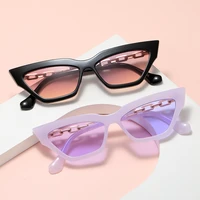 cat eye sunglasses women fashion luxury square sun glasses female metal chain temples small frame black purple oculos de sol