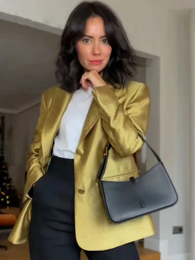 Женский однобортный пиджак Siyang с карманами куртка в винтажном стиле жилет