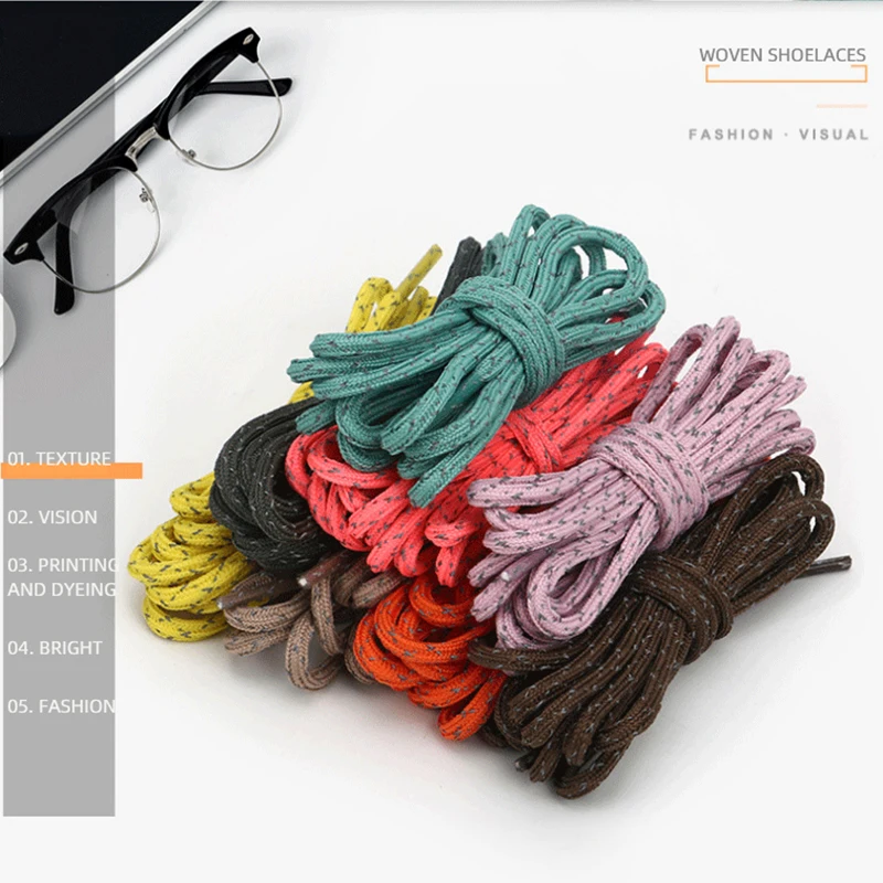 

1Pair 120/140/160cm 8 Colors Weave Shoelaces Polyester Spot Stripe Sneakers Sports Shoe Laces For Unisex Adult and Kids