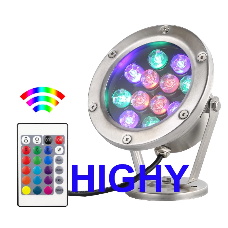 RGB светодиодная подводная лампа 3 Вт 9 18 27 стандартный погружной IP68 ночной