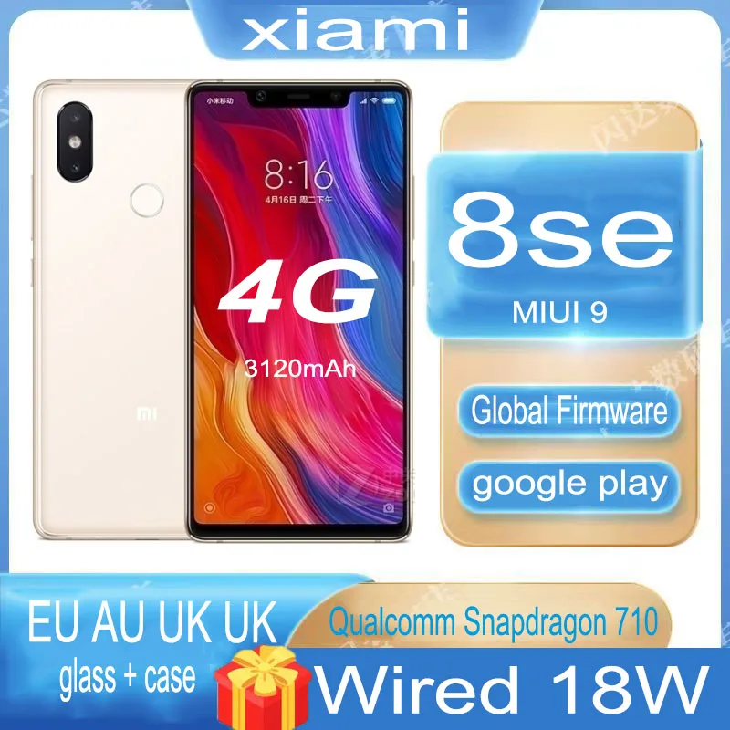 charging 18W Xiaomi MI 8 SE redmi Smartphone Global version celular Snapdragon 710 3120 mAh Fast