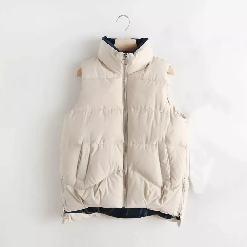 

2021 осень-зима куртка без рукавов с хлопковой подкладкой теплая жилетка без рукавов куртка на молнии Женский Топ Модный жилет пальто
