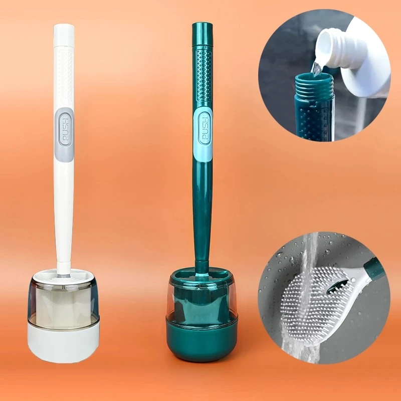 

Щетка для унитаза, силиконовая, с длинной ручкой, для уборки, с жидкостью, без мертвых углов