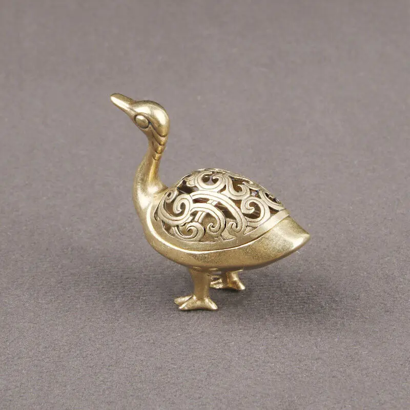 Латунная статуя из гуся и утки настольная горелка для ароматерапии декоративное