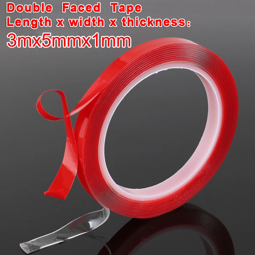 

300cm 5mmX1.0mm Car Sticker Double Sided Acrylic Tape Adhesive Seamless Transparent Moisture Resistance, No Trace, Waterproof