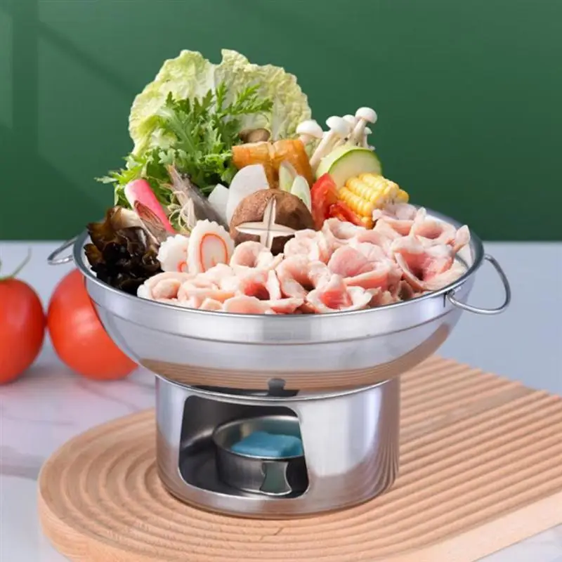 

1 Set Alcohol Stove Pot Portable Picnic Food Heating Container Small Hot Pot