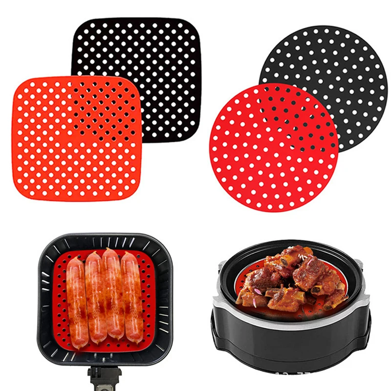 

Air Fryer Lined Round Square Non-Stick Food Grade Silicone Pad Fondant Baking Silicone Baking Pad Mold Reusable