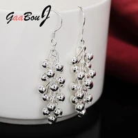 925 stamp silver color beads drop earrings for women long hanging balls earrings 2021 trend wedding jewelry 2021 jewelry gaabou
