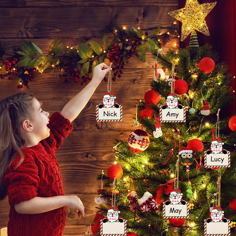 Деревянная доска для объявлений Рождественский кулон Санта-Клаус подвесное
