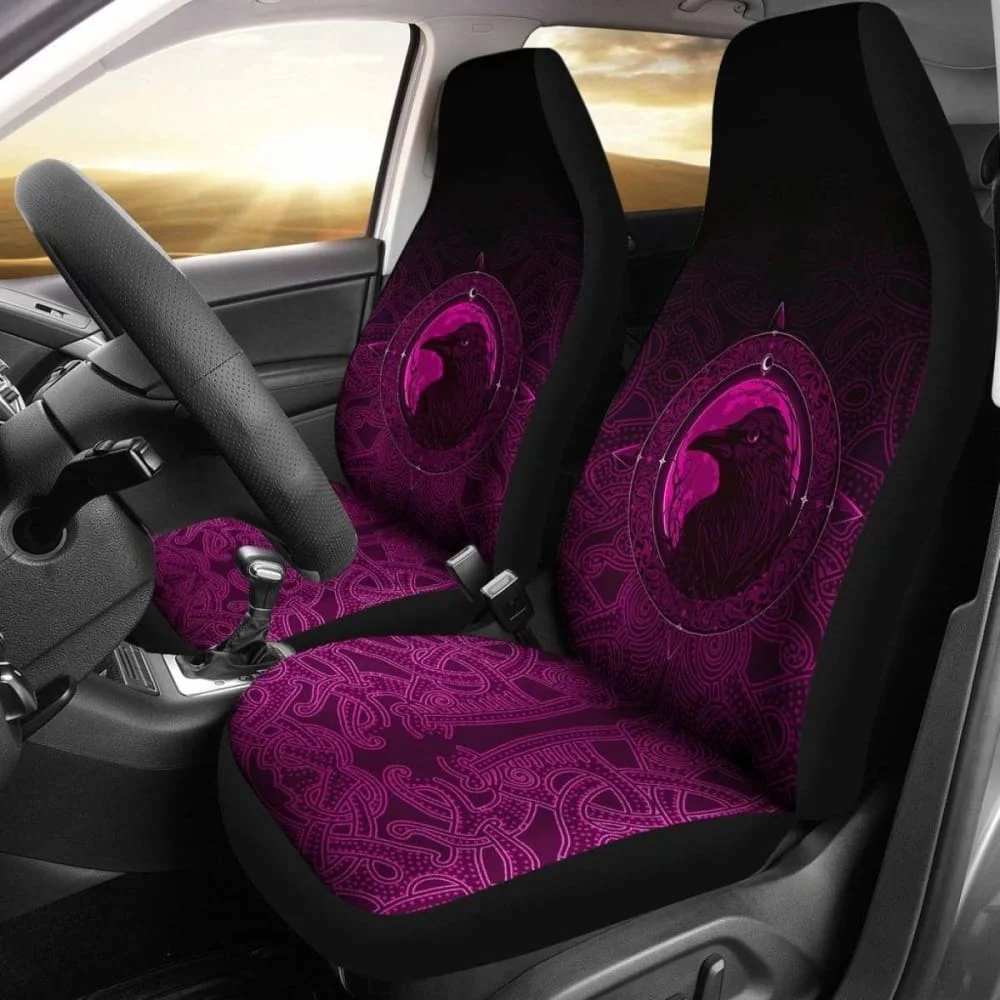 

Ethnic Odin Raven Pink Car Seat Covers,Pack of 2 Universal Front Seat Protective Cover