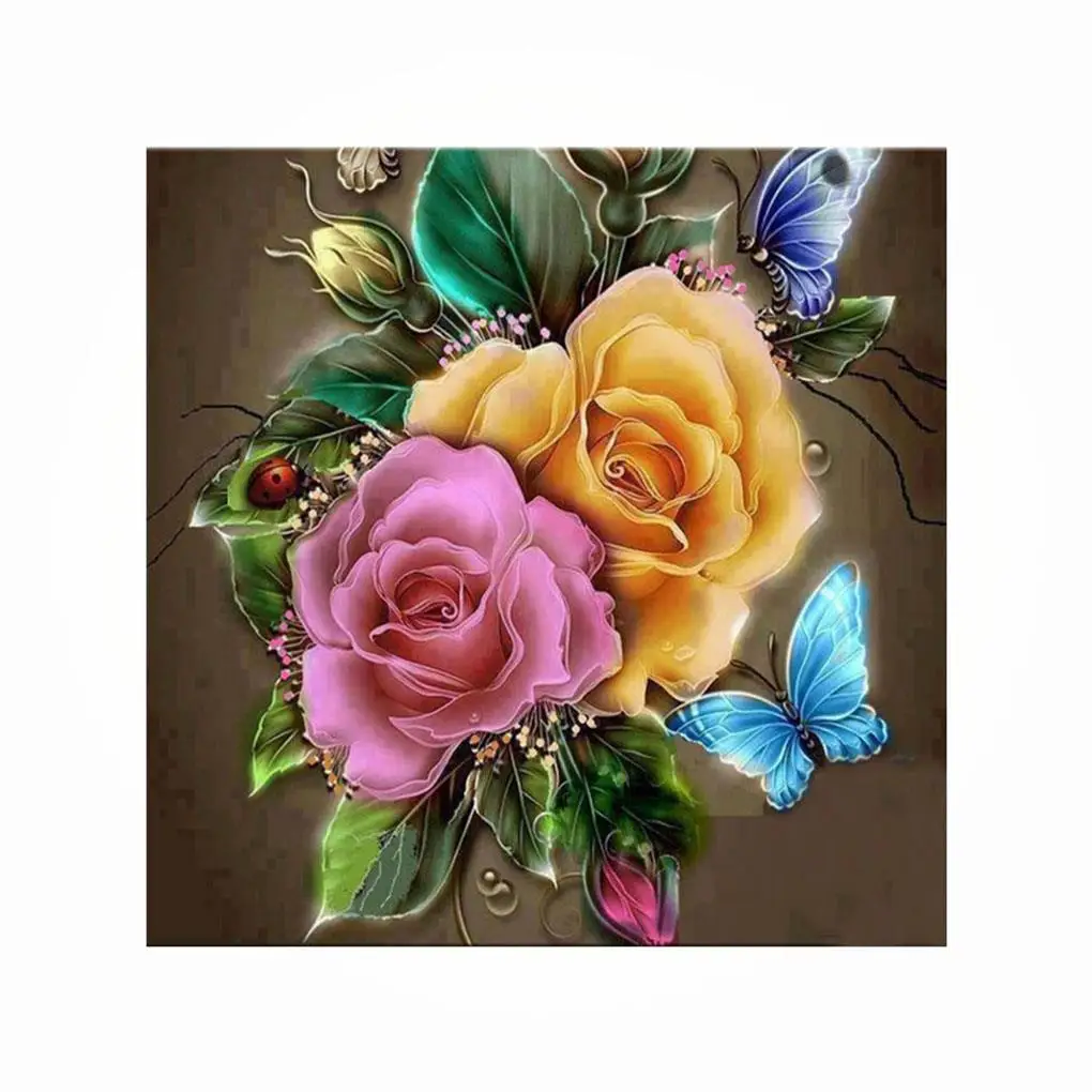 

Diamond painting DIY 5D Peony Flower Butterfly Crystal Cross Stitch Floral Embroidery Rhinestone Painting Picture for Decoration