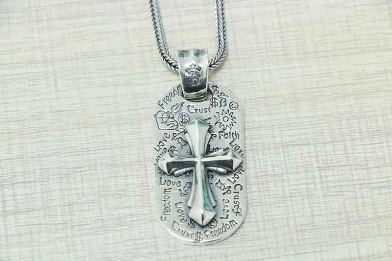 Подвеска в виде креста граффити из стерлингового серебра европейский и