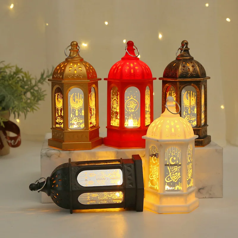Linterna árabe de Ramadán Eid, adornos de decoración de Ramadán, linternas de viento, iluminación para el hogar, suministros de fiesta de Festival de Ramadán