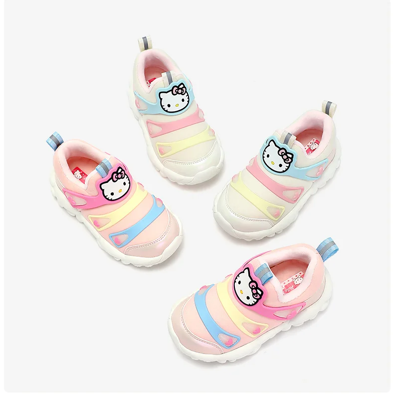 

Sanrio Kawaii Hello Kitty детская обувь мультфильм детская спортивная обувь гусеница для девочек мягкая плюс бархатная хлопковая обувь подарок