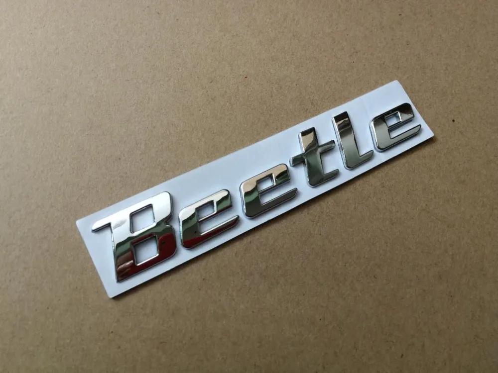 

1X 3D Metal Sticker Beetle Emblem Badge Chrome Letter Logo Decal For Volkswagen VW Beetle Rear Trunk Decor Accessories