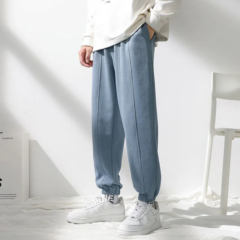 

Спортивные брюки мужские модные брендовые осенне-зимние трендовые брюки в Корейском стиле Свободные повседневные брюки спортивные брюки в...