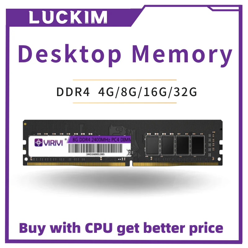 

Desktop Memory VIRIVI DDR4 4GB 8GB 16GB 32GB 2133 2400 2666 3200MHz 240/260/280pin1.5V Newdimm Cpu PC Motherboard RAM