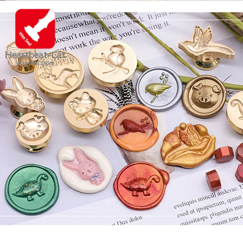 Животные 3D тисненый олень восковая печать штамп Кролик кошка Рыба Печать для