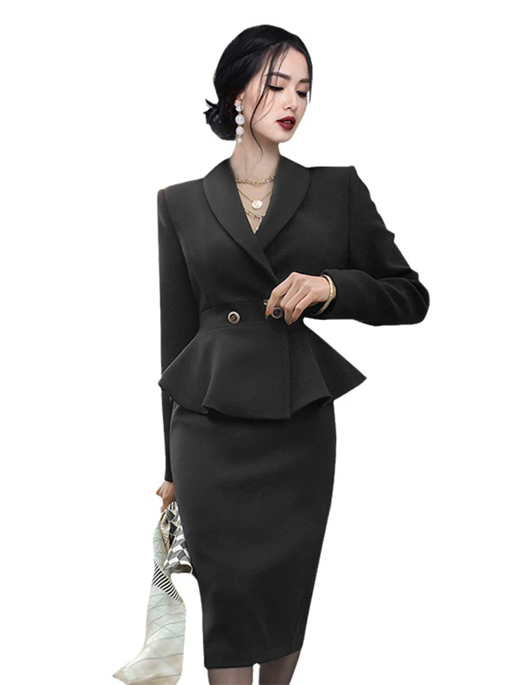 Женский костюм из двух предметов DEAT топ с оборками по краям и длинным рукавом