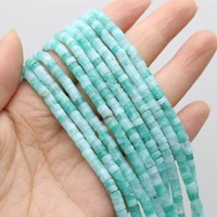 2x4mm cylindrical natural cyan blue stone beads round tube beaded small loose spacer beads for jewelry making diy bracelets 15