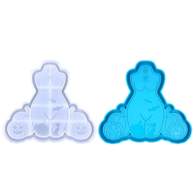 

W0YA Silicone Jewelry Tray Epoxy Resin Casting Mold Teapot Mat Fruit Tray Mold Halloween Woman Jewelry Making Mold Home Decor