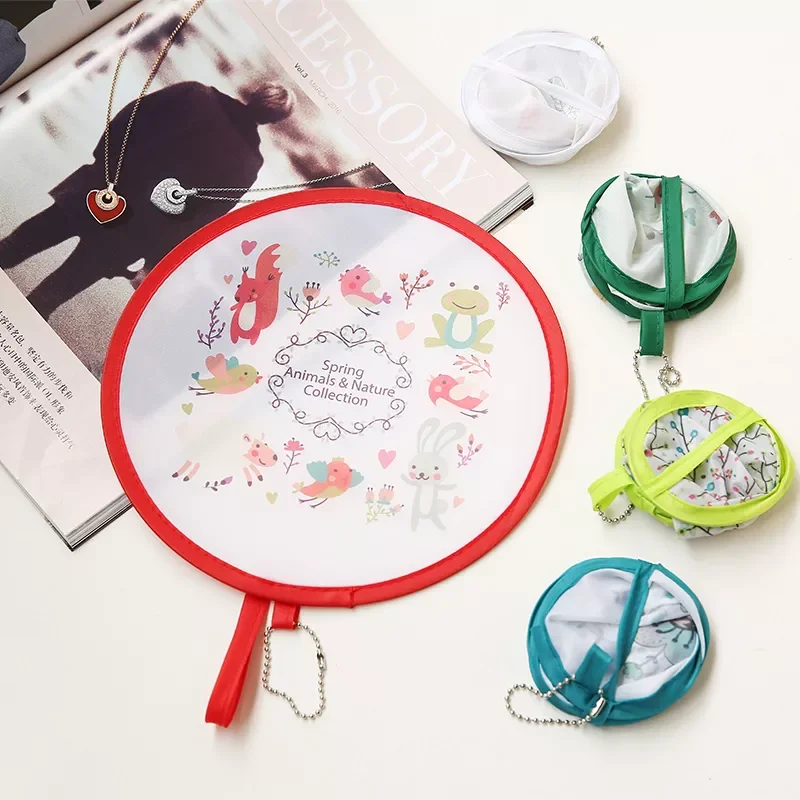 

Hot 1pc Japanese Foldable Fan Mini Portable Cartoon Pocket Cloth Fan Creative Gift