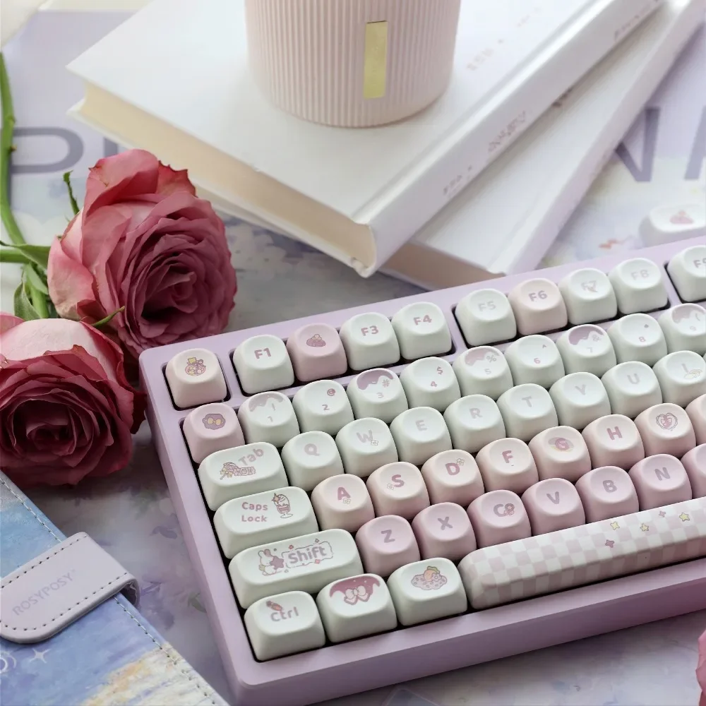 Детские колпачки для клавиш MOA PBT с двумя 136 клавишами аксессуаров механической