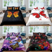 home textiles luxury 3d color butterfly duvet cover set pillowcase kids bedding set aueuukus queen and king size bedding